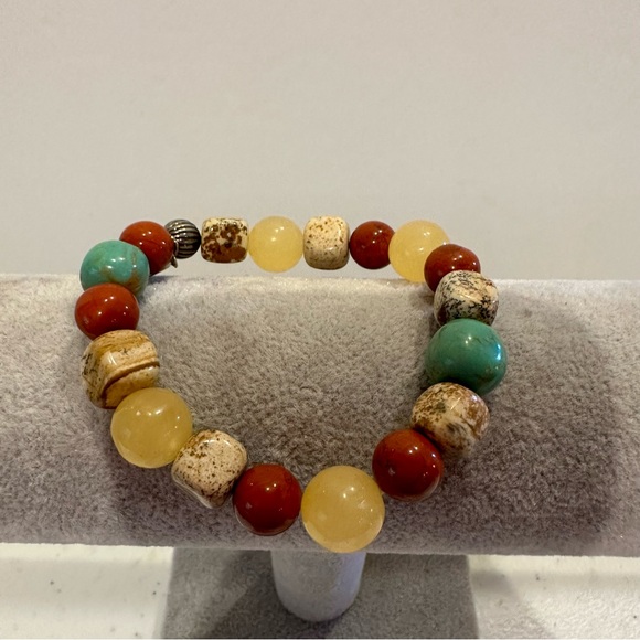 Carolyn Pollack Relios Gemstone Bracelet 925 sterling turquoise, jasper, calcite - Picture 7 of 13